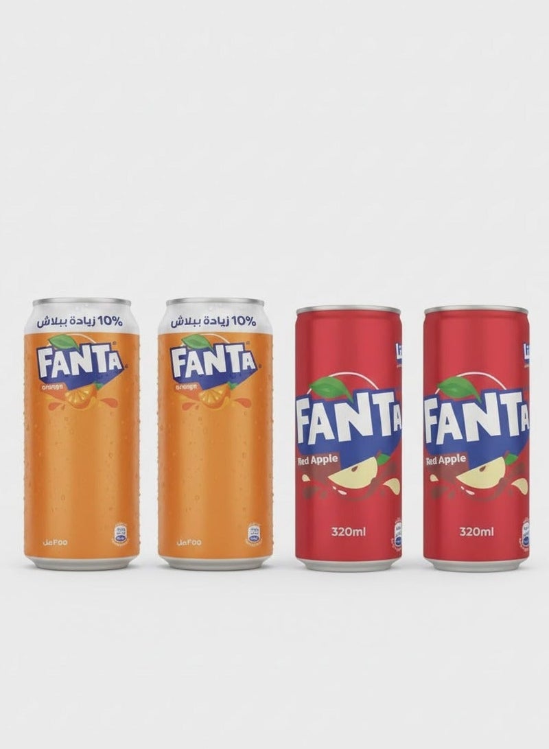 Fanta Refreshing Duo - Red Apple & Orange (pack of 4) - Image 1